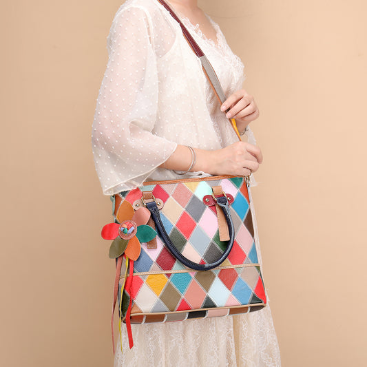 Westal Women's Flower Leather Handbag