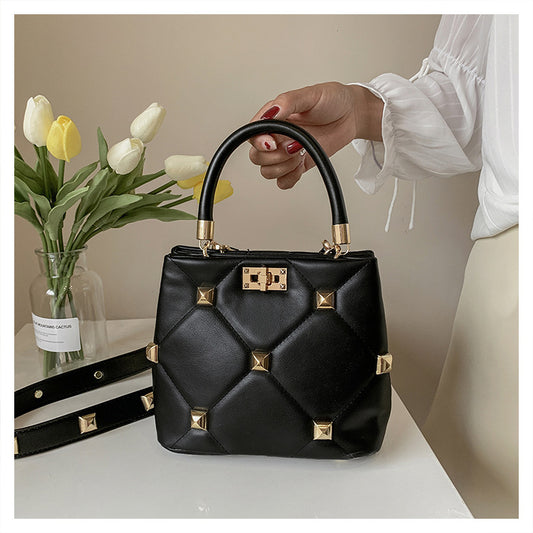 checkered Cow Fur Handbag