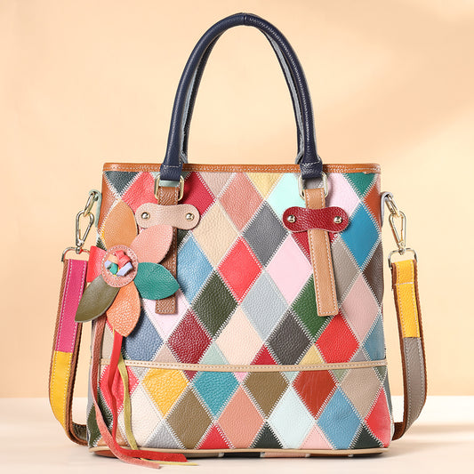 Westal Women's Flower Leather Handbag